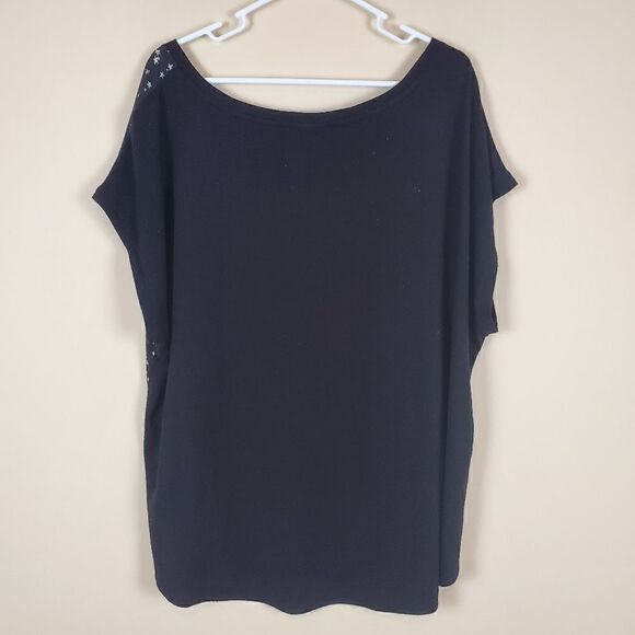 Torrid Star Print Sheer Front Blouse Size 1 - Picture 6 of 6